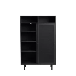 No name KISO Vaisselier 2 portes, 2 niches en métal H140cm