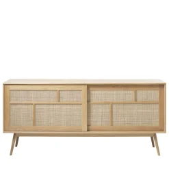 Discount No name KIYO Buffet 2 portes en bois et cannage L180cm