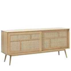 Discount No name KIYO Buffet 2 portes en bois et cannage L180cm