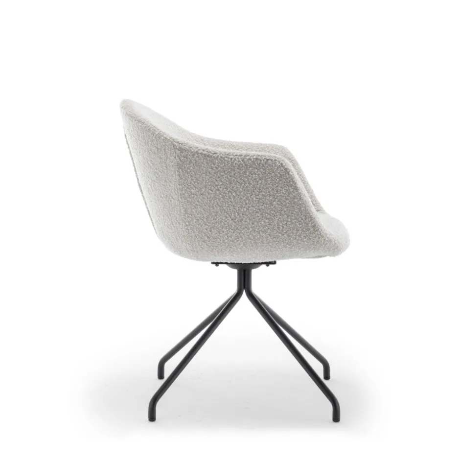 Clearance Drawer KOOIJ Chaise de bureau en tissu bouclette et métal