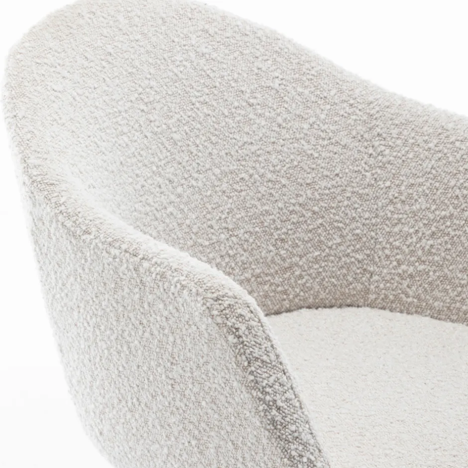 Clearance Drawer KOOIJ Chaise de bureau en tissu bouclette et métal