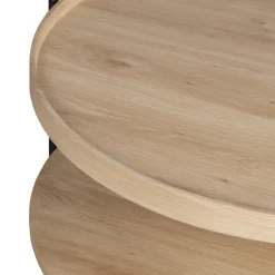 New Drawer KORRO Table basse ronde en bois et métal ø80cm