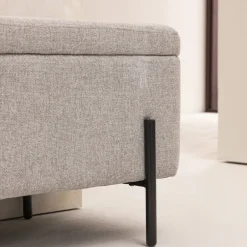 Discount Drawer KOS Banc coffre en tissu et métal L100cm