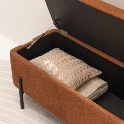 Discount Drawer KOS Banc coffre en tissu et métal L100cm