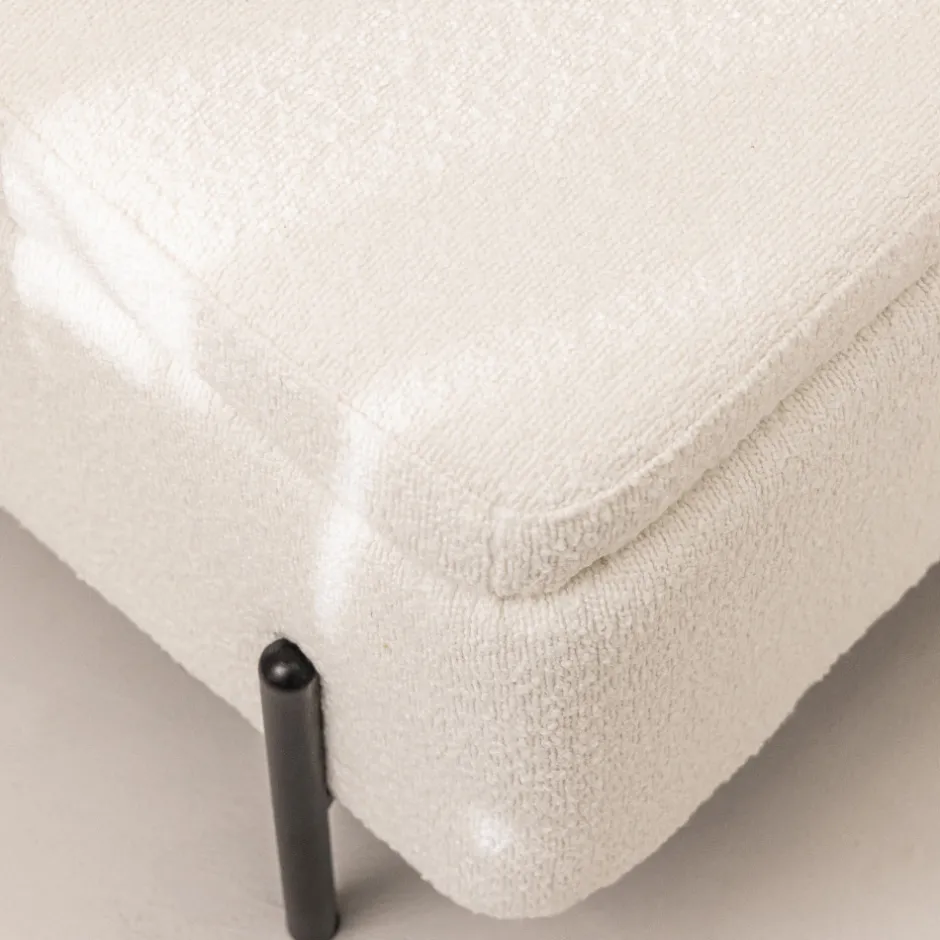 Online Drawer KOS Banc coffre en tissu bouclette et métal L100cm