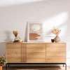 Clearance Drawer KROKOM Buffet 2 portes 3 tiroirs en bois et métal L180cm