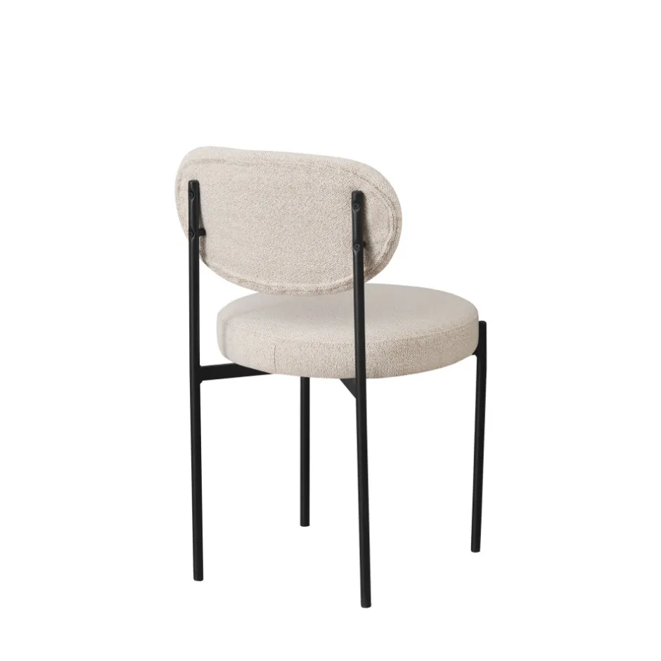 Sale Drawer KYOTO Lot de 2 chaises en tissu bouclette et métal