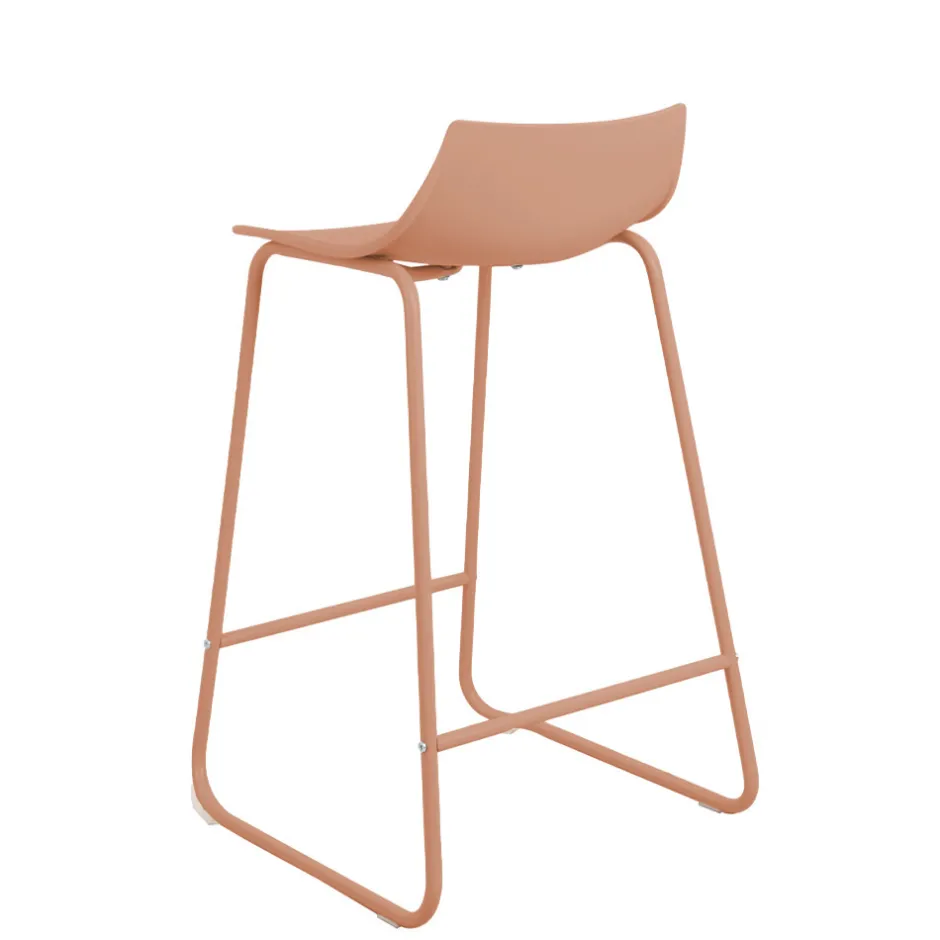 Sale Drawer LAMER Lot de 4 chaises de bar en plastique et métal H66cm