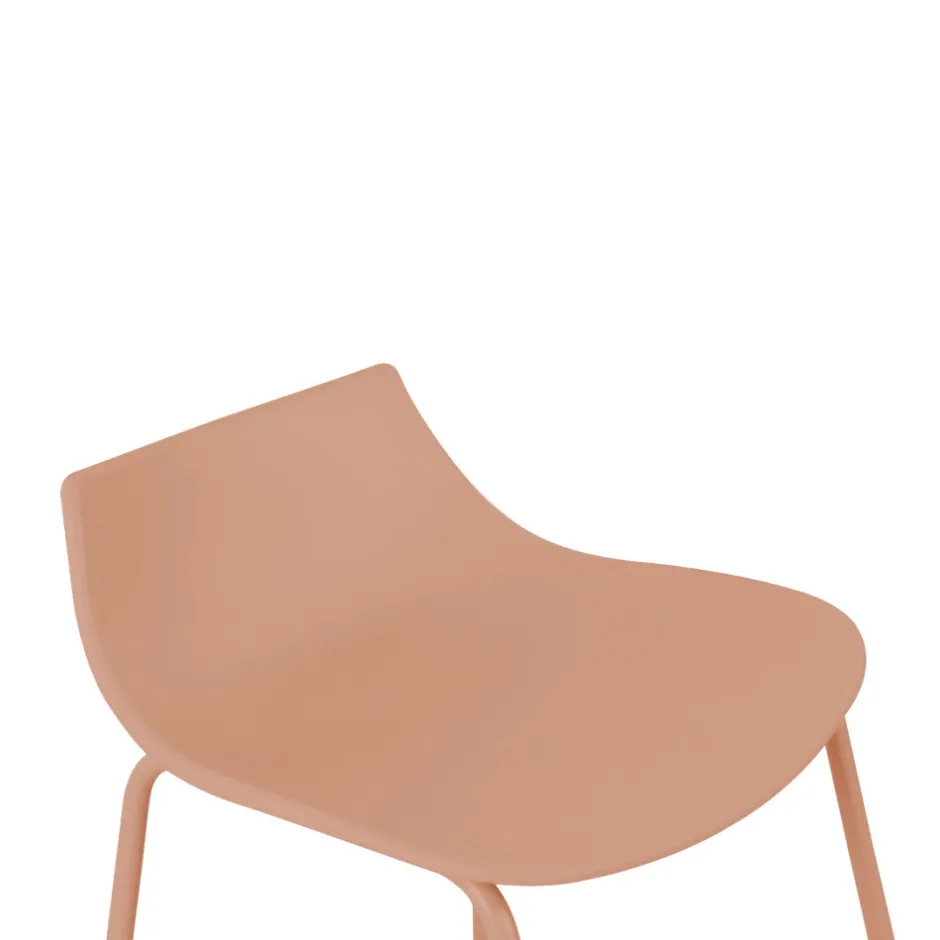 Sale Drawer LAMER Lot de 4 chaises de bar en plastique et métal H66cm