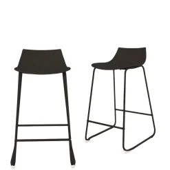 Sale Drawer LAMER Lot de 4 chaises de bar en plastique et métal H66cm