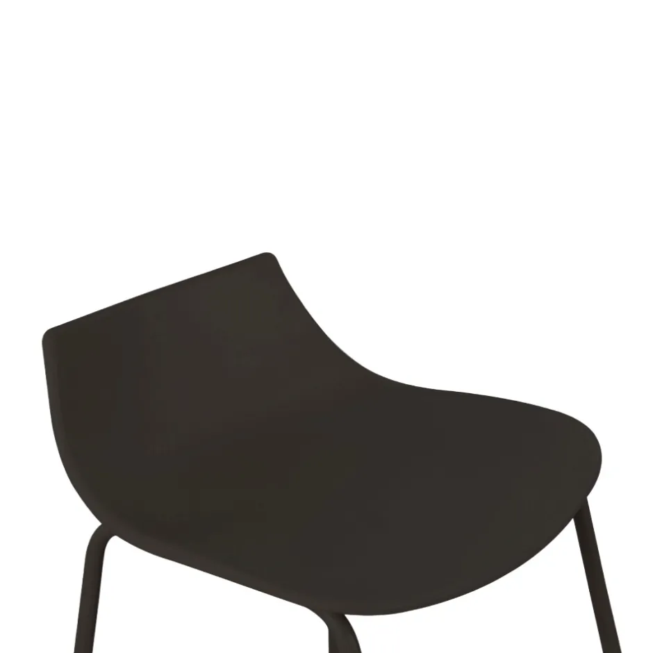 Sale Drawer LAMER Lot de 4 chaises de bar en plastique et métal H66cm