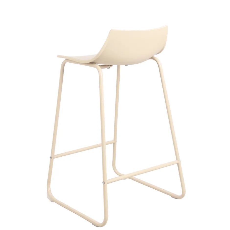 Sale Drawer LAMER Lot de 4 chaises de bar en plastique et métal H66cm