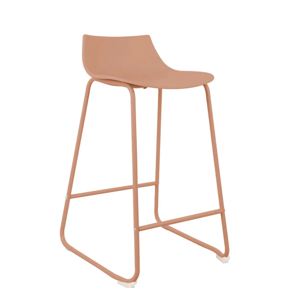 Sale Drawer LAMER Lot de 4 chaises de bar en plastique et métal H66cm