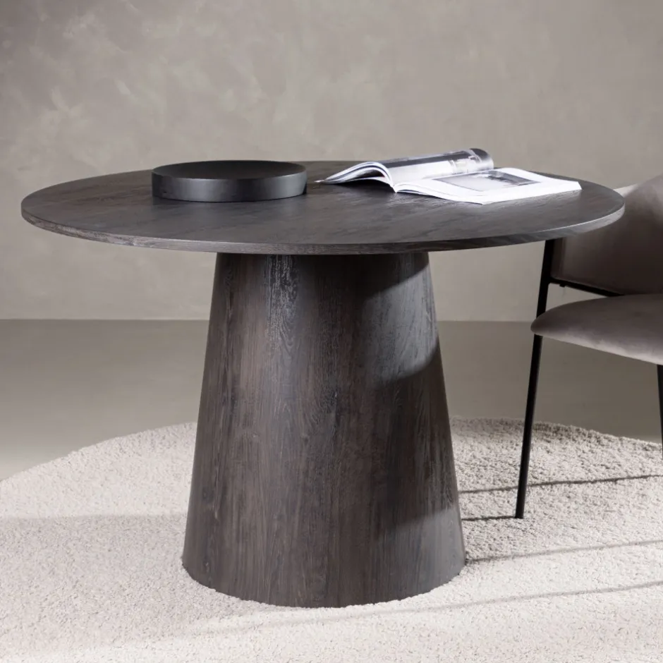 Online Venture Home LANZO Table à manger 4 personnes ronde en bois