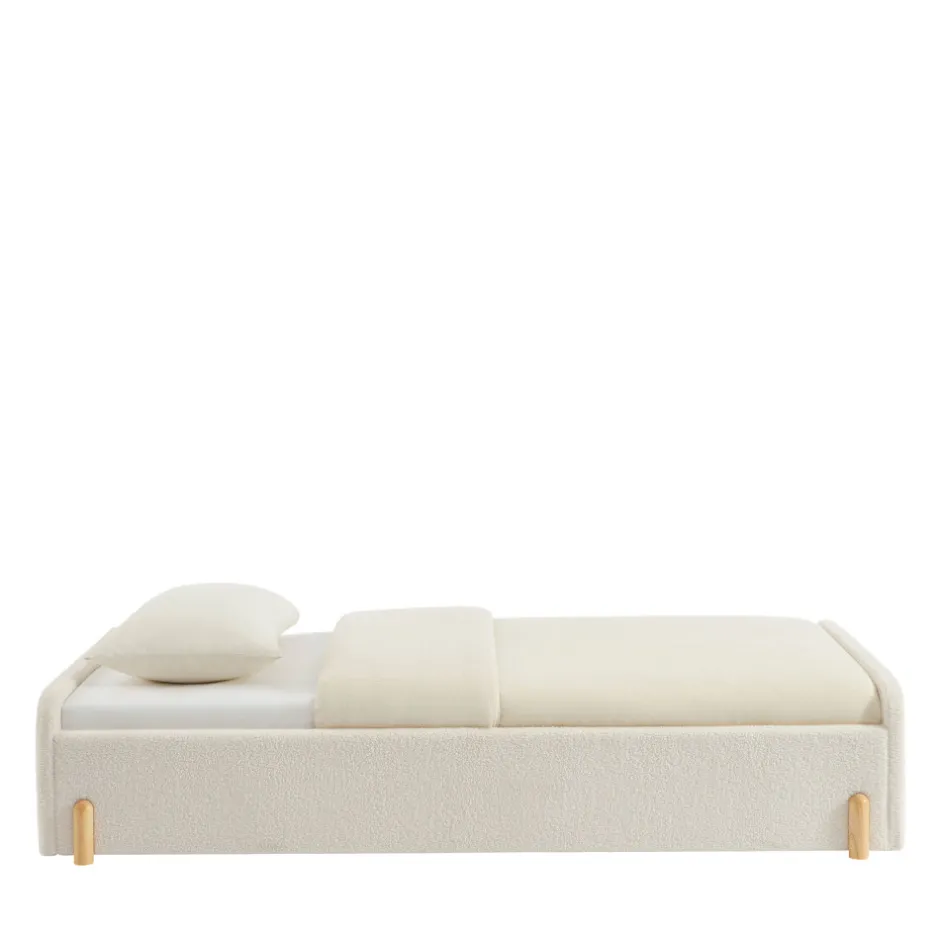 Sale No name LEONA Lit enfant en tissu bouclette 90x190cm