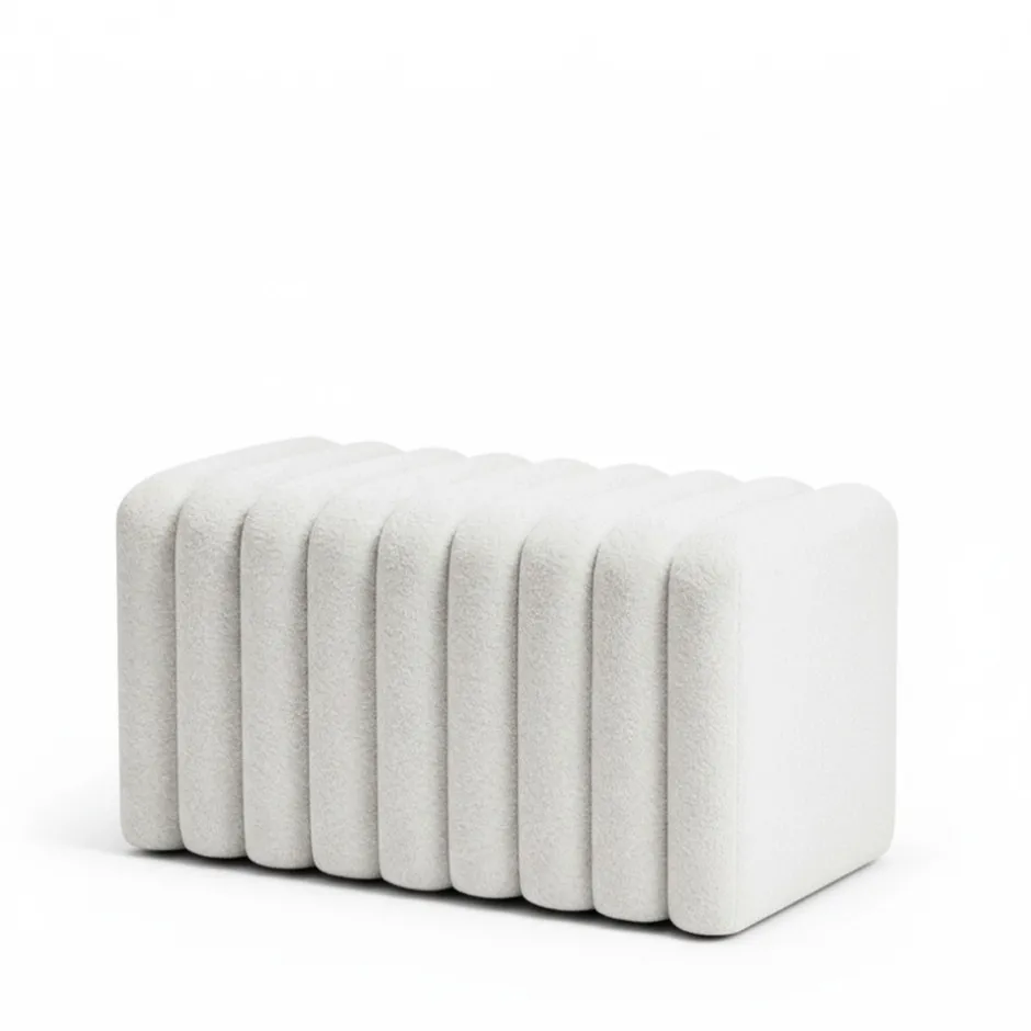 Outlet Drawer LETO Banc rembourré en tissu bouclette L79cm