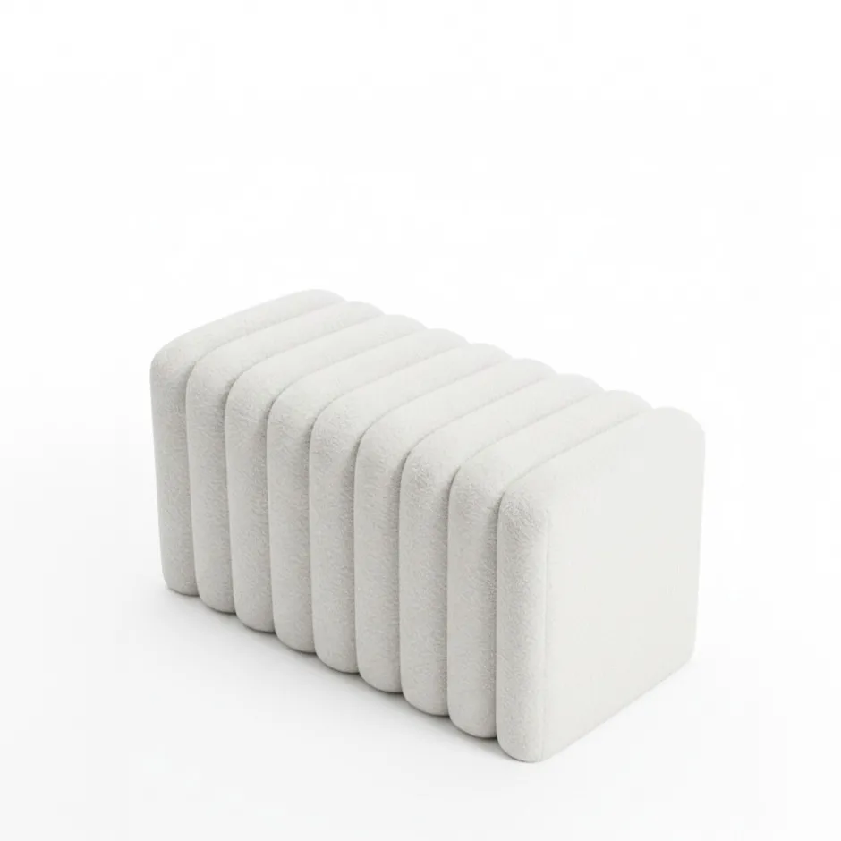 Outlet Drawer LETO Banc rembourré en tissu bouclette L79cm