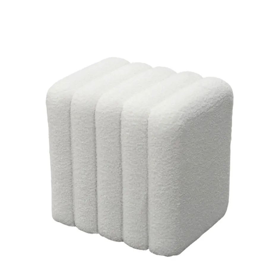 Sale Drawer LETO Pouf rembourré en tissu bouclette