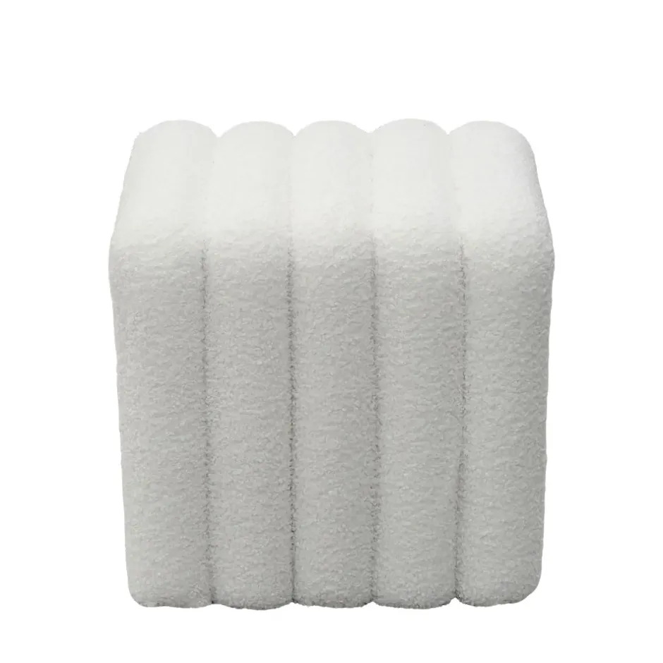 Sale Drawer LETO Pouf rembourré en tissu bouclette