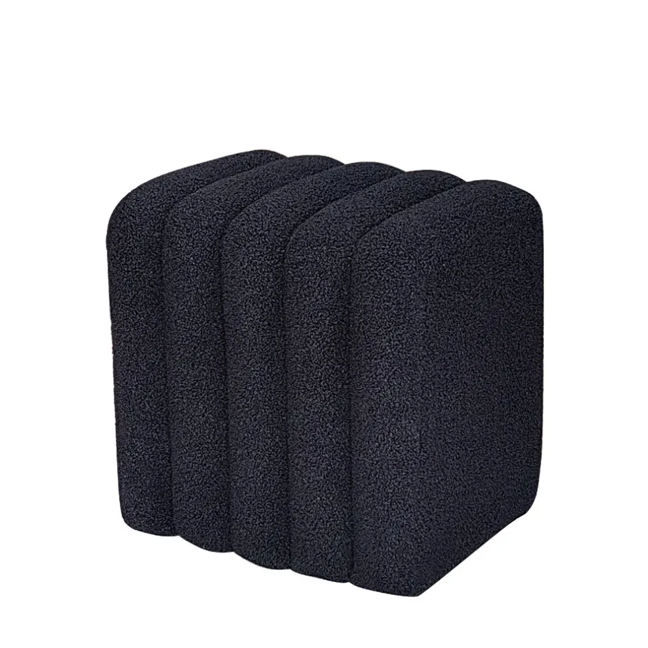 Sale Drawer LETO Pouf rembourré en tissu bouclette