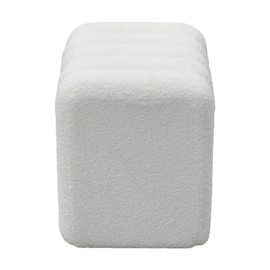Sale Drawer LETO Pouf rembourré en tissu bouclette