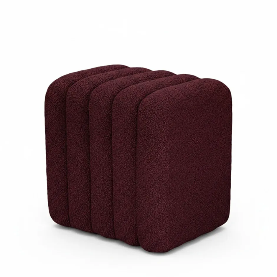Sale Drawer LETO Pouf rembourré en tissu bouclette