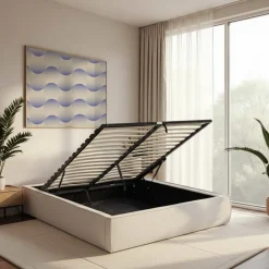 New Drawer LIBERIO Lit coffre en tissu 140x190cm