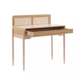 Online No name LILOU Bureau enfant 1 tiroir en bois et cannage H95cm