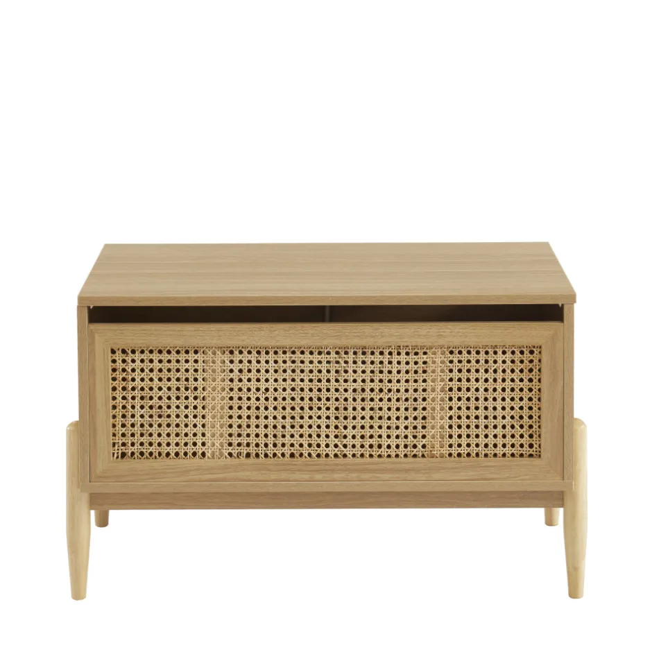 Online No name LILOU Coffre de rangement enfant en bois et cannage L74cm