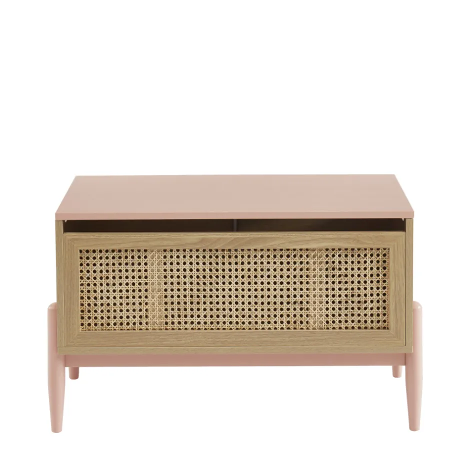 Online No name LILOU Coffre de rangement enfant en bois et cannage L74cm