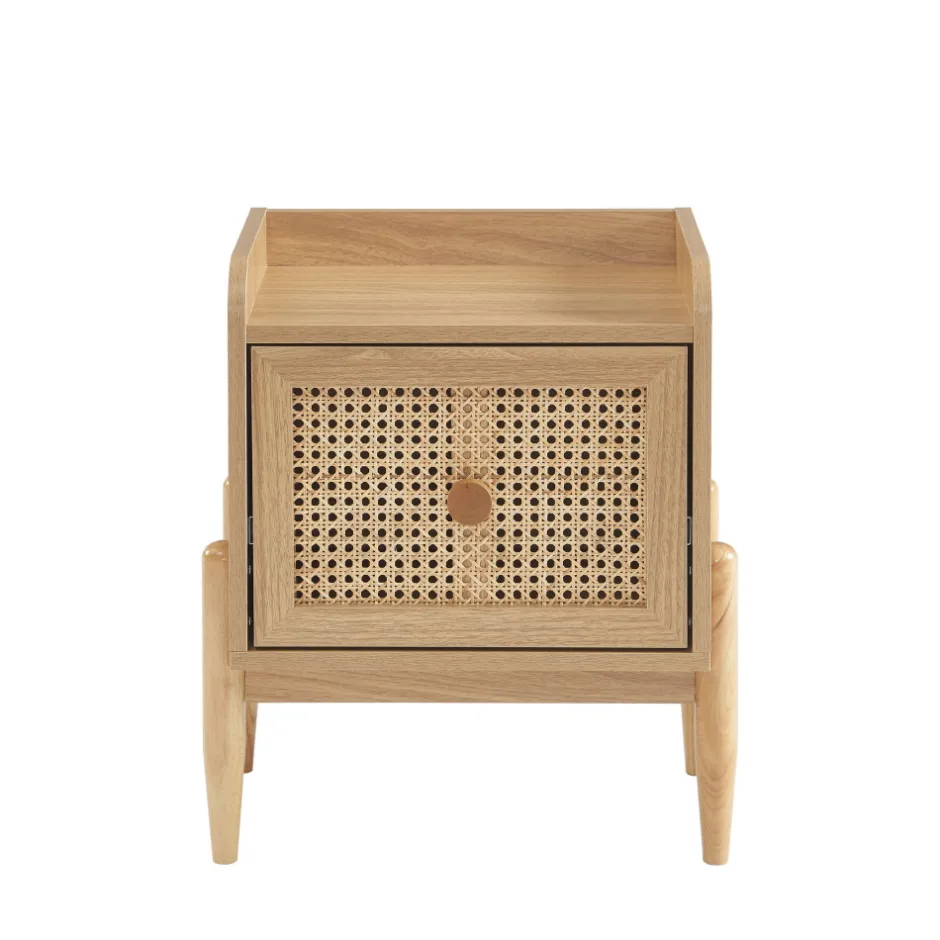 New No name LILOU Table de chevet enfant 1 tiroir en bois et cannage
