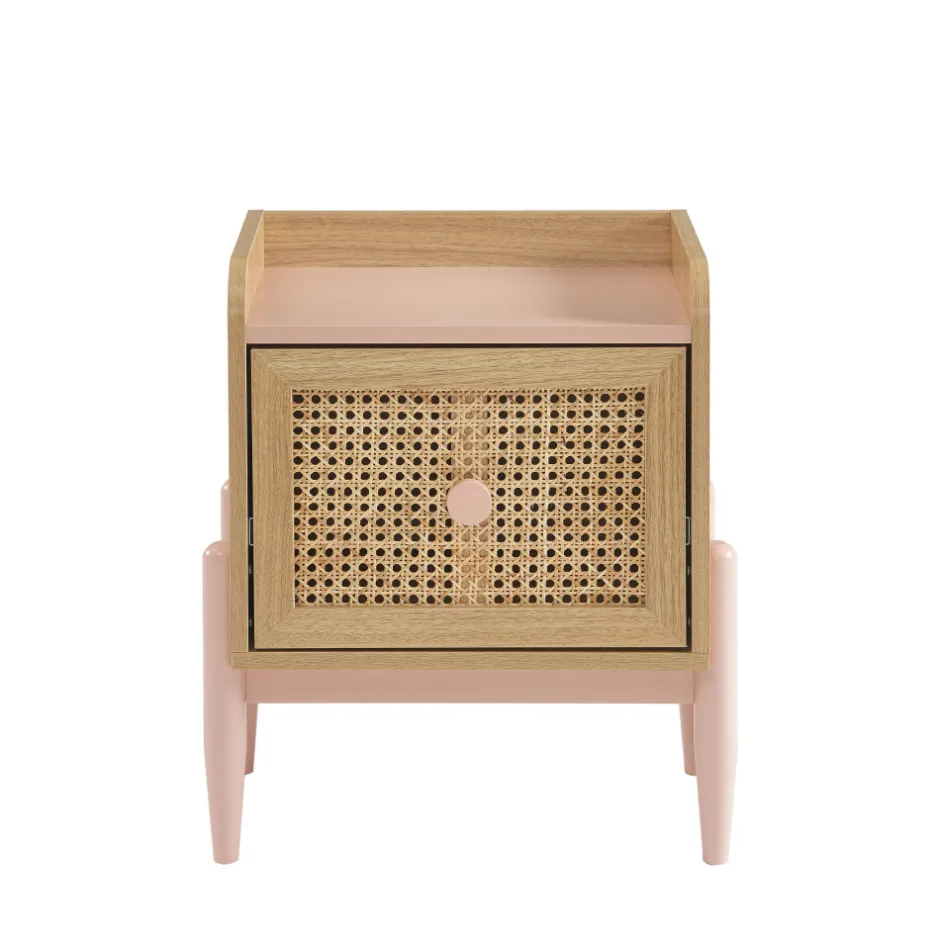 New No name LILOU Table de chevet enfant 1 tiroir en bois et cannage