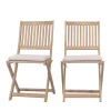 Best Drawer LINA Lot de 2 chaises pliantes de jardin en bois