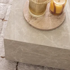 Hot Drawer LIPANI Table basse carrée effet marbre 90x90cm