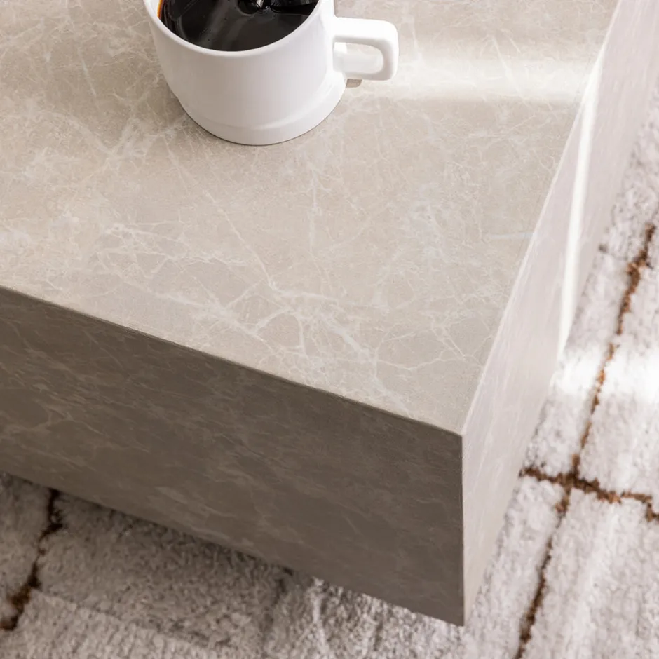 Sale Drawer LIPANI Table basse effet marbre 90x50cm