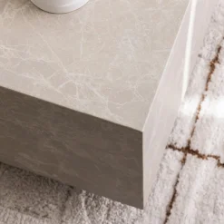 Online Drawer LIPANI Table d'appoint carrée effet marbre 40x40cm