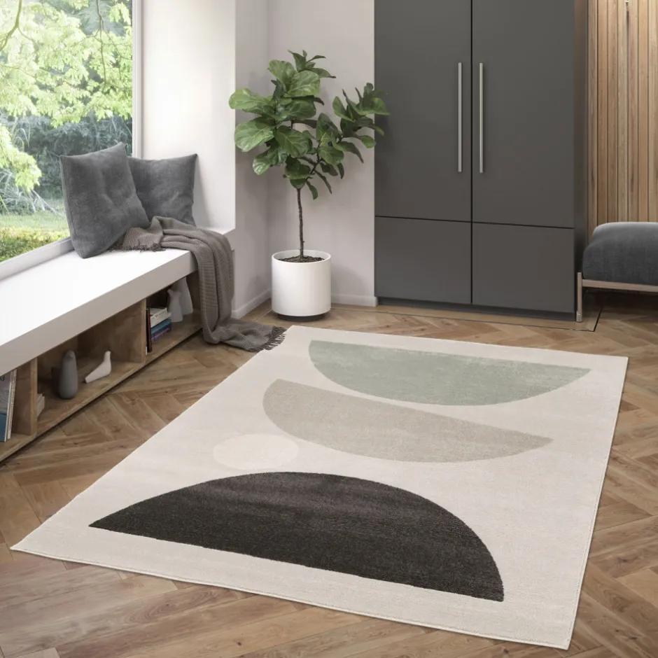Discount Drawer LÉO II Tapis contemporain à motif géométrique