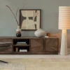 Online Woood LOFT Lampadaire à rayures en métal et tissu bouclette H130cm