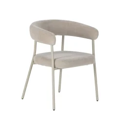 Online Drawer LORA Lot de 2 fauteuils de table en tissu et métal