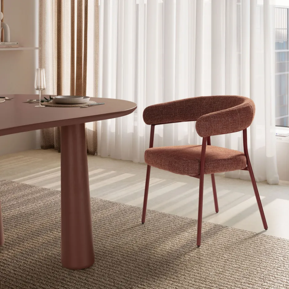 Clearance Drawer LORA Lot de 2 fauteuils en tissu et métal