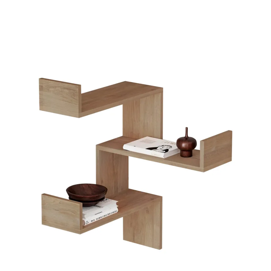 New Drawer LUCIA Étagère d'angle murale en bois L60cm