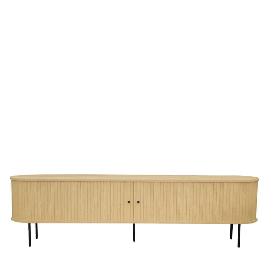 Discount Drawer LUCIE Meuble TV aux portes coulissantes en bois et métal L200cm