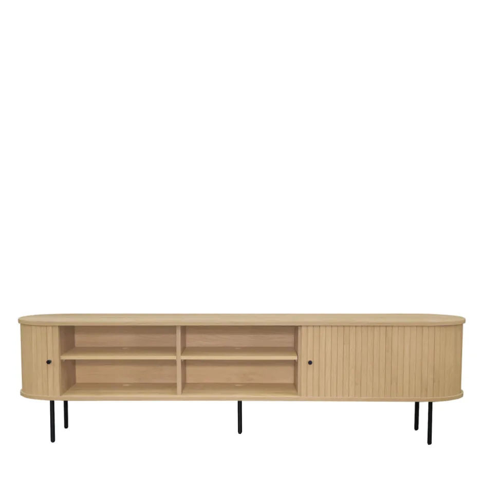 Discount Drawer LUCIE Meuble TV aux portes coulissantes en bois et métal L200cm