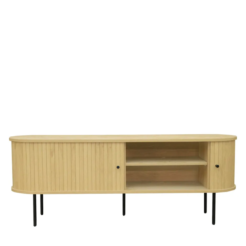 Sale Drawer LUCIE Meuble tv aux portes coulissantes en bois et métal L150cm