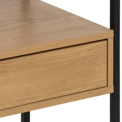 New Drawer LUMA Table de chevet 1 tiroir en verre, bois et métal