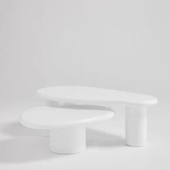 Discount Drawer LUNA Table basse organique en fibre de ciment L80cm