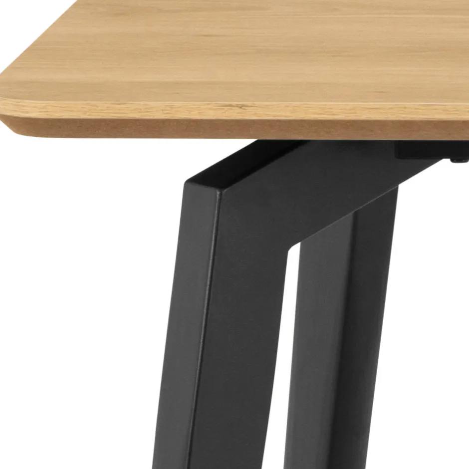 Online Drawer LUNKA Table à manger 4 personnes en bois et métal