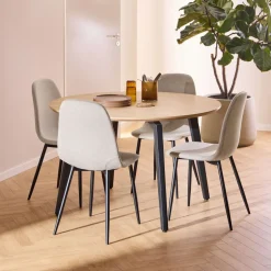 Best Drawer LUNKA Table à manger 4 personnes ronde en bois ø120cm