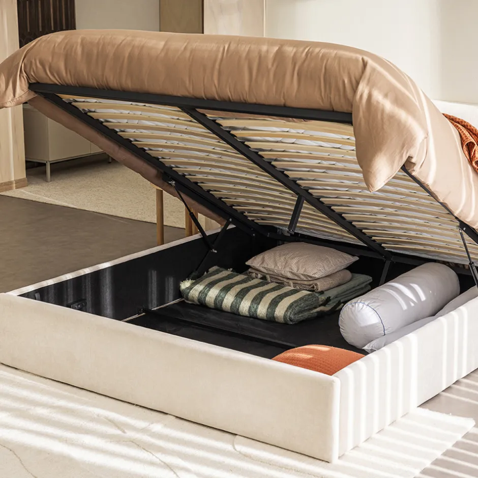 Best Drawer MAC BETH Lit coffre en tissu 160x200cm