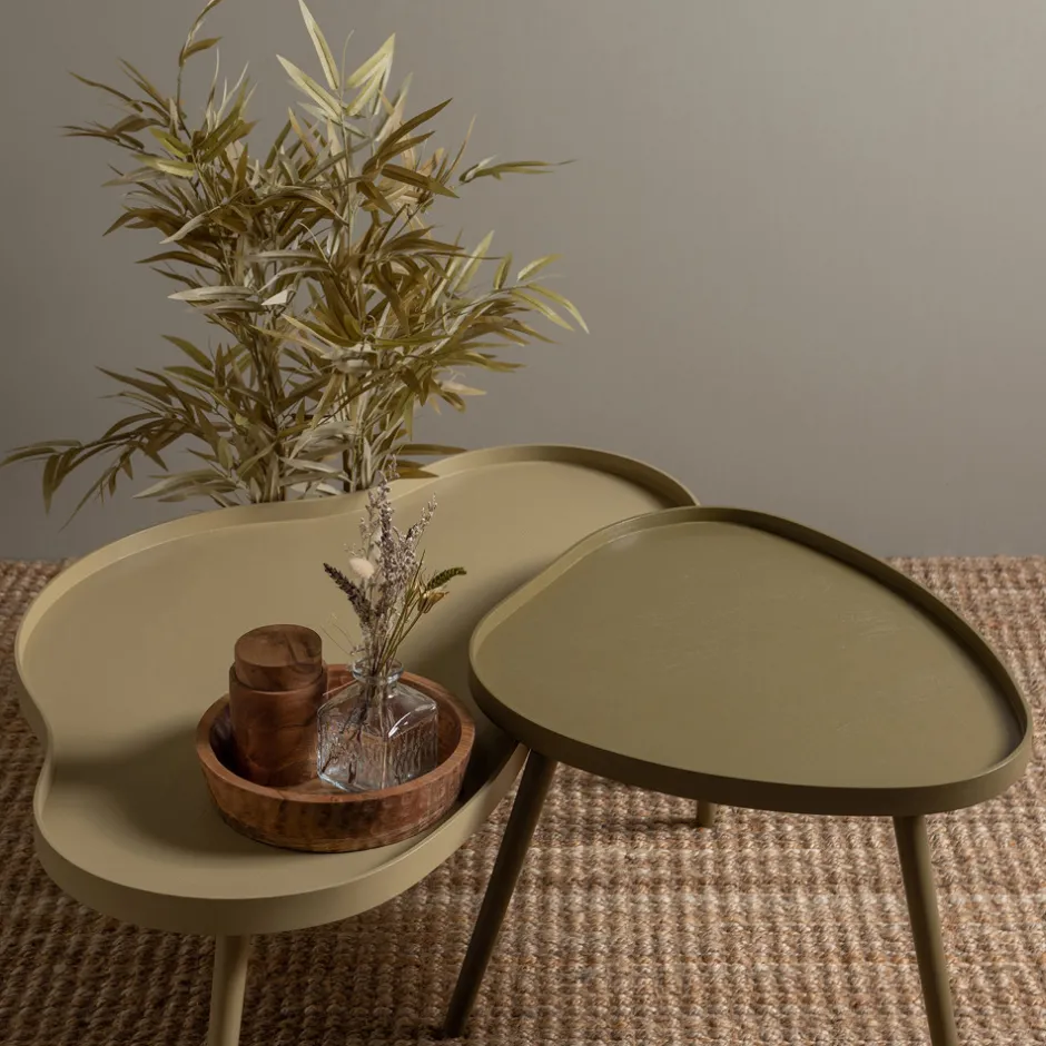 Sale Woood MAE Table basse de forme organique en bois 100x35cm